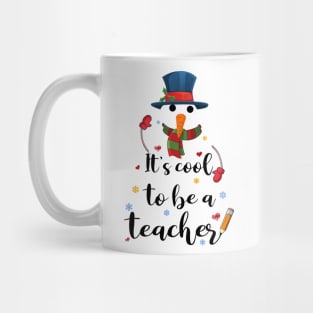 Cool To Be A Teacher Snowman Christmas Gift Mug